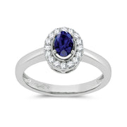 14K 0.15ct Diamond Sapphire Ring