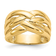 14k High Polished Woven Dome Ring