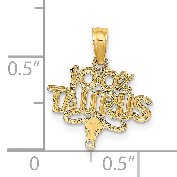 14K 100% TAURUS Zodiac Charm
