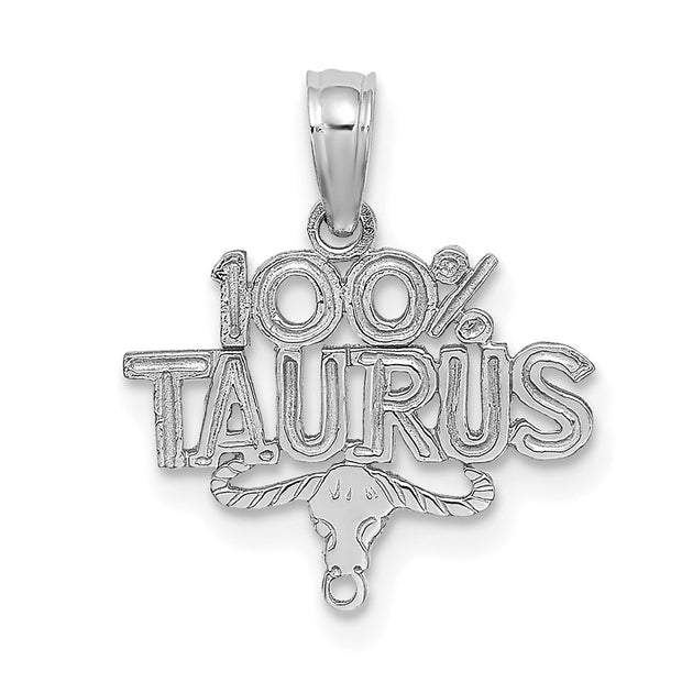 14k WG 100% TAURUS Zodiac Charm