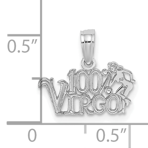 14k WG 100% VIRGO Zodiac Charm