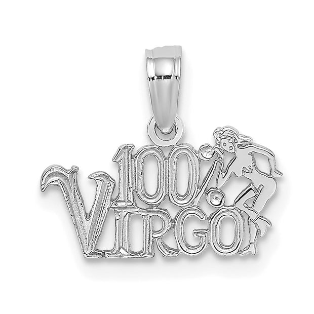 14k WG 100% VIRGO Zodiac Charm