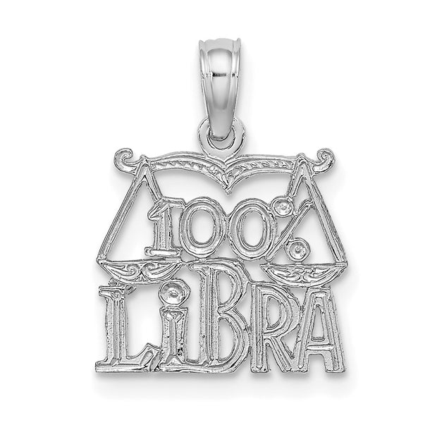 14k WG 100% LIBRA Zodiac Charm