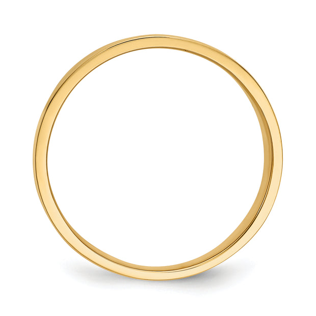 14K 15mm Flat-top Tapered Cigar Band Ring