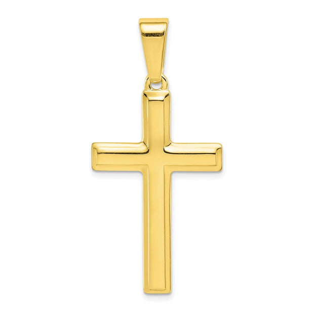 Sterling Silver Gold-tone Polished Cross Pendant