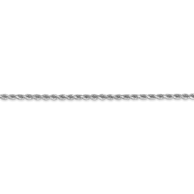 10k White Gold 2mm Diamond-cut Rope Chain