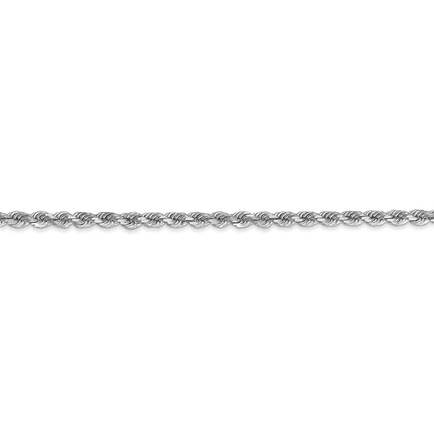 10k White Gold 2.75mm Diamond-cut Rope Chain