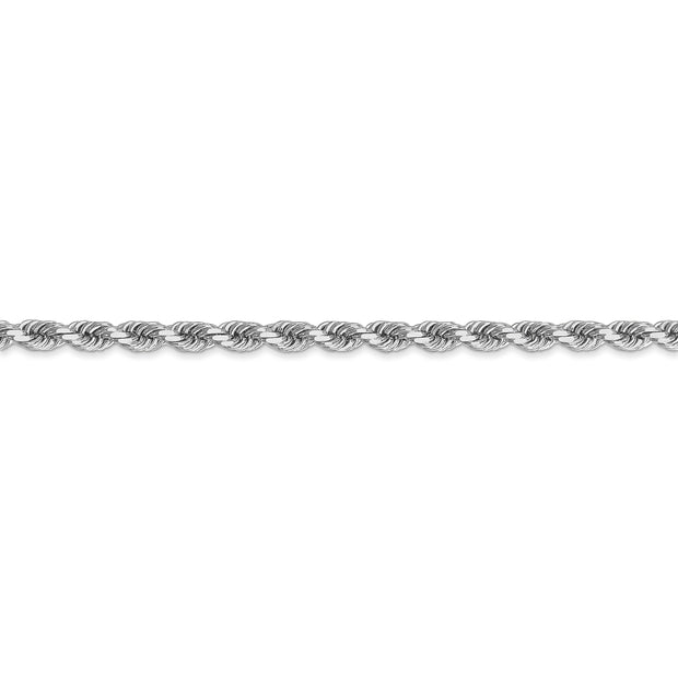 10k White Gold 3.5mm Diamond-cut Rope Chain