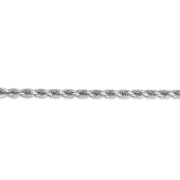 10k White Gold 4mm Diamond-cut Rope Chain