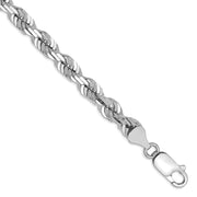 14k White Gold 5.5mm D/C Rope with Lobster Clasp Chain