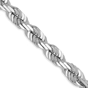 14k White Gold 5.5mm D/C Rope with Lobster Clasp Chain