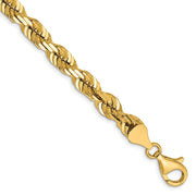 14K 6.5mm  D/C Rope with Fancy Lobster Clasp Chain