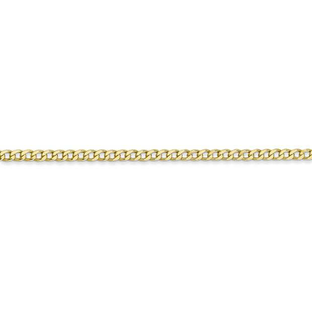 10k 2.5mm Semi-Solid Curb Link Chain