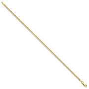10k 2.5mm Semi-Solid Curb Link Chain Anklet