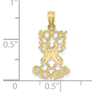 10K 100% GEMINI Zodiac Charm