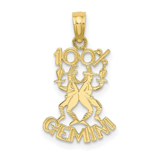 10K 100% GEMINI Zodiac Charm