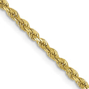 10k 2mm Diamond-cut Rope Chain