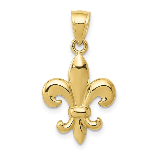 10k Polished Fleur de Lis Pendant