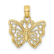 10K Cut-Out Small Butterfly Charm