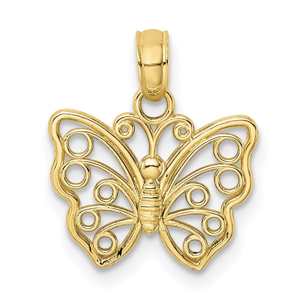 10K Cut-Out Small Butterfly Charm