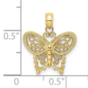 10k Diamond-cut Butterfly Charm