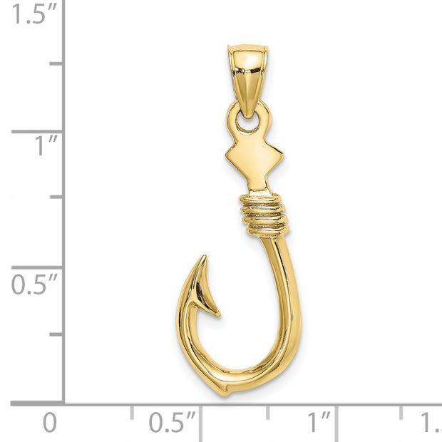 10K 3-D Large Fish Hook with Rope Charm