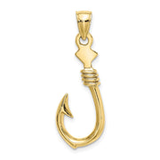 10K 3-D Large Fish Hook with Rope Charm