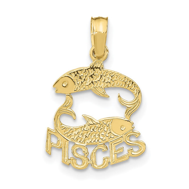 10K PISCES Zodiac Charm