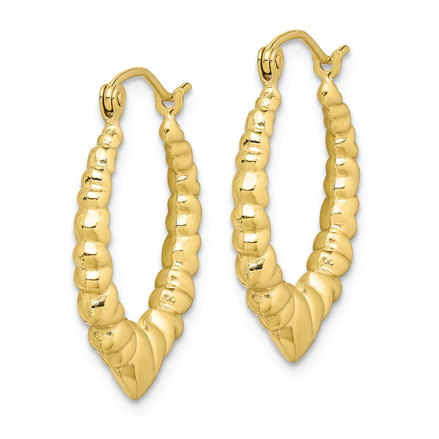 10k Polished Hollow Classic Earrings