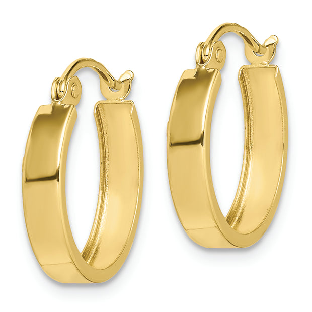 10K Square Tube Hoop Earrings