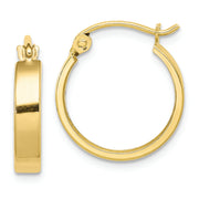 10K Square Tube Hoop Earrings