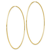 10k Polished Endless Tube Hoop Earrings