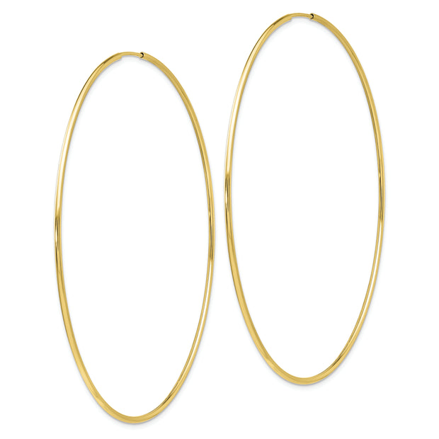 10k Polished Endless Tube Hoop Earrings