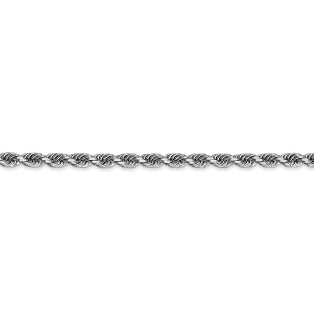 10k White Gold 3.35mm Diamond Cut Quadruple Rope Chain