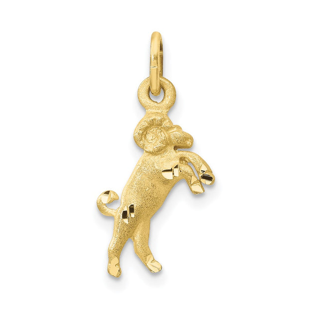 10k Satin Aries Zodiac Charm