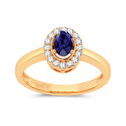 14K 0.15ct Diamond Sapphire Ring