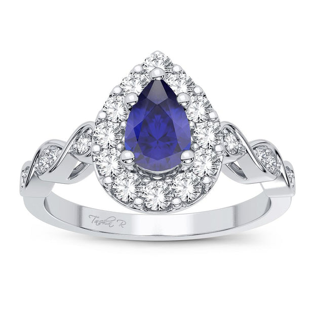 14K 0.28CT Diamond Sapphire Ring