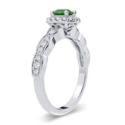 14K 0.28CT Diamond Emerald Ring