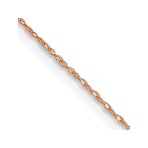 10K Rose Gold .5mm Carded Cable Rope Chain