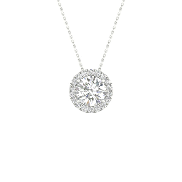 14K 1.15CT Certified Lab Grown Diamond Pendant ( IGI Certified )