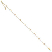 14k Oval Shapes 10in Plus 1in ext Anklet