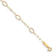 14k Oval Shapes 9in Plus 1in ext Anklet