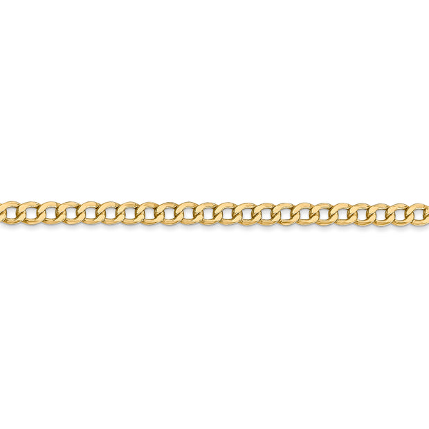 14k 3.35mm Semi-Solid Curb Chain