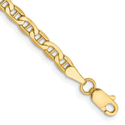 14k 3.2mm Semi-Solid Anchor Chain Anklet