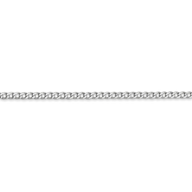 14k WG 2.5mm Semi-Solid Curb Chain