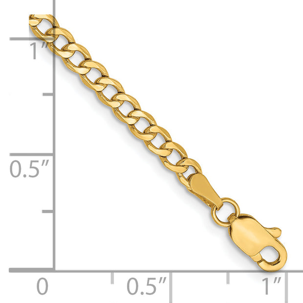 14k 2.85mm Semi-Solid Curb Chain