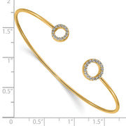 14k Yellow Gold Diamond Flexible Bangle