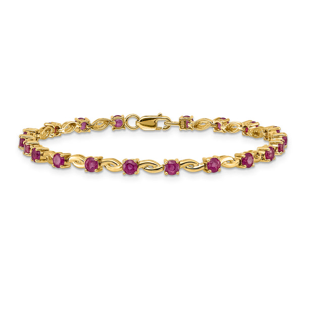 14k Oval Ruby Bracelet