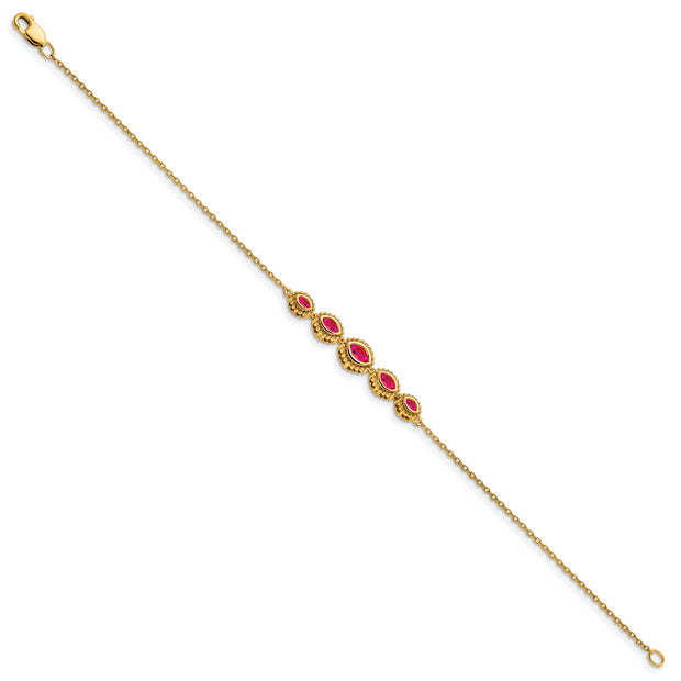 14k Marquise Ruby Bracelet