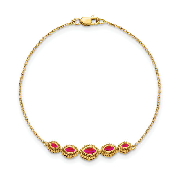 14k Marquise Ruby Bracelet